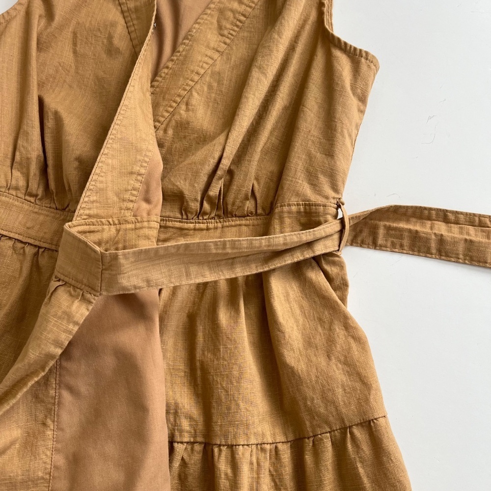 Nine West Mustard V-Neck Tiered Mini Dress - Picture 8 of 8